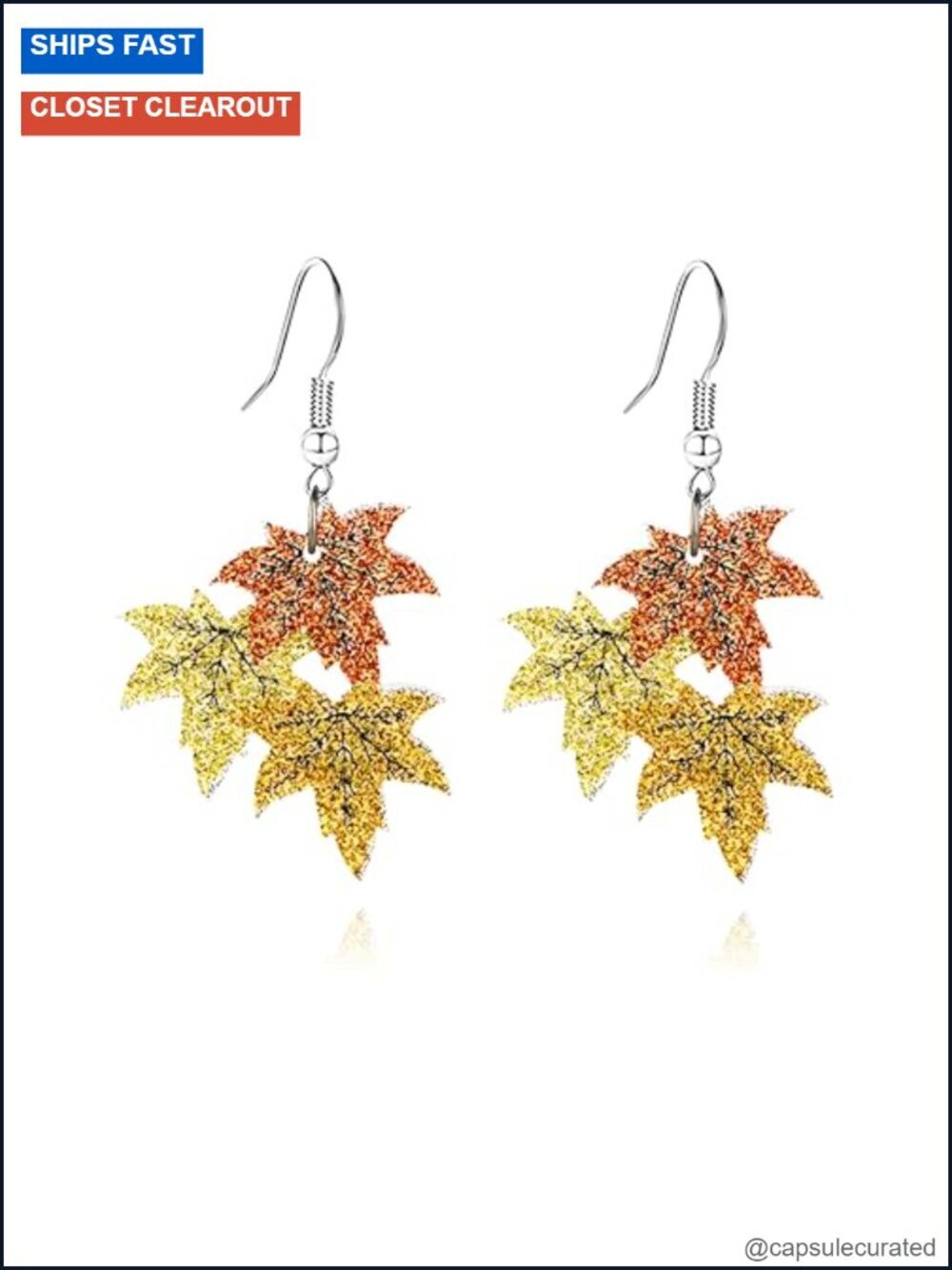 Thanksgiving Fall Dangle Earrings Lightweight Acrylic Glitter
